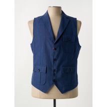MAISON WOOLIES - Gilet sans manche bleu en lin - Homme - Taille 3XL - Modz