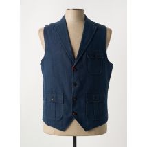 MAISON WOOLIES - Gilet sans manche bleu fonce en lin - Homme - Taille 4XL - Modz