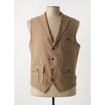 MAISON WOOLIES - Gilet sans manche marron en lin - Homme - Taille 4XL - Modz
