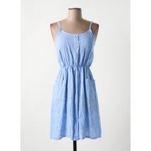 MARIE LA LUNE - Robe mi-longue bleu en lin - Femme - Taille 38 - Modz