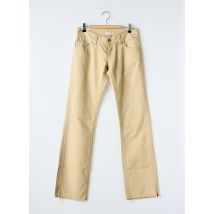 E&L - Jeans coupe droite beige en coton - Femme - Taille 40 - Modz