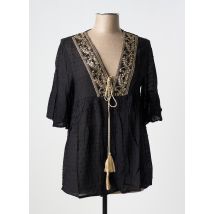 MYA - Blouse noir en coton - Femme - Taille 38 - Modz