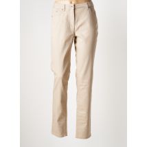 BRANDTEX - Jeans coupe slim beige en coton - Femme - Taille 40 - Modz