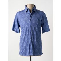 SERGE BLANCO - Chemise manches courtes bleu en coton - Homme - Taille L - Modz
