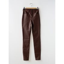 TIFFOSI - Pantalon slim marron en viscose - Femme - Taille 32 - Modz