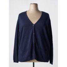 MONTEVERDI - Gilet manches longues bleu en coton - Femme - Taille 54 - Modz