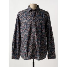 CAMBRIDGE - Chemise manches longues bleu en coton - Homme - Taille XL - Modz