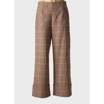 MADEMOISELLE YEYE - Pantalon droit marron en polyester - Femme - Taille 36 - Modz
