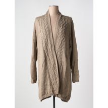 DUGER - Gilet manches longues beige en merinos - Femme - Taille 46 - Modz