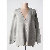 DUGER - Gilet manches longues gris en merinos - Femme - Taille 44 - Modz