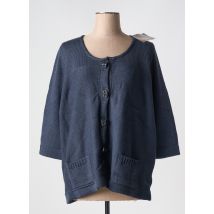 DUGER - Gilet manches longues bleu en merinos - Femme - Taille 44 - Modz