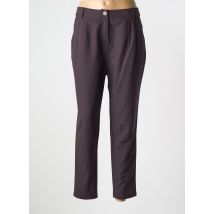 R867 - Pantalon droit marron en polyester - Femme - Taille 38 - Modz