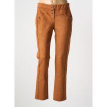 LI Q - Pantalon slim marron en polyester - Femme - Taille 38 - Modz