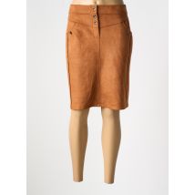 LILI & CAROLINE - Jupe mi-longue marron en polyester - Femme - Taille 36 - Modz