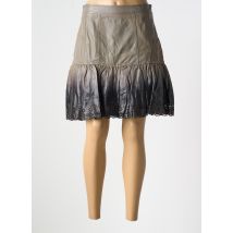 ET COMPAGNIE - Jupe mi-longue marron en cuir - Femme - Taille 40 - Modz