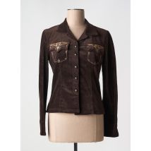 VERTIGO - Veste chic marron en coton - Femme - Taille 34 - Modz