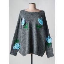 GINETTE MIAMI - Pull gris en polyester - Femme - Taille TU - Modz