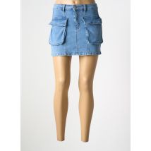 YU & ME - Jupe courte bleu en coton - Femme - Taille 38 - Modz
