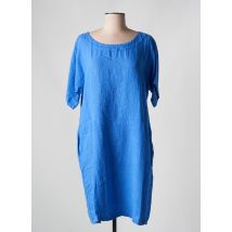 120% LINO - Robe mi-longue bleu en lin - Femme - Taille 36 - Modz