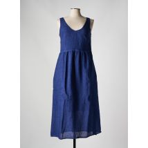 120% LINO - Robe longue bleu en lin - Femme - Taille 38 - Modz