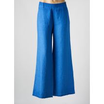 120% LINO - Pantalon flare bleu en lin - Femme - Taille 44 - Modz