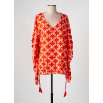 PINK P - Tunique manches courtes orange en soie - Femme - Taille 36 - Modz