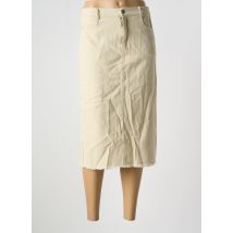 JUBYLEE - Jupe mi-longue beige en coton - Femme - Taille 38 - Modz