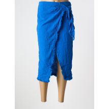 JUBYLEE - Jupe mi-longue bleu en coton - Femme - Taille 38 - Modz