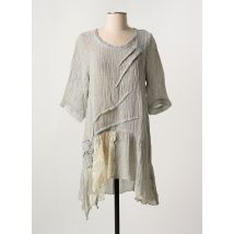 MARILU - Tunique manches longues gris en lin - Femme - Taille 40 - Modz