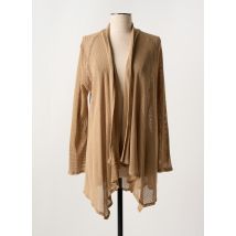 MARILU - Gilet manches longues marron en coton - Femme - Taille 42 - Modz