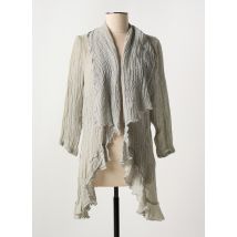 MARILU - Gilet manches longues gris en lin - Femme - Taille 44 - Modz