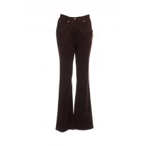 QUATTRO - Pantalon droit marron en coton pour femme - Taille 36 - Modz