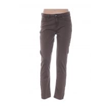 MENSI COLLEZIONE - Pantalon slim marron en coton pour femme - Taille 38 - Modz