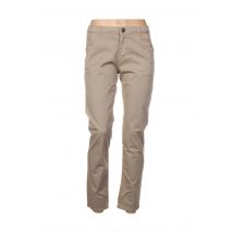 MENSI COLLEZIONE - Pantalon droit beige en coton pour femme - Taille 38 - Modz