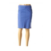 FELINO - Jupe mi-longue bleu en coton pour femme - Taille 38 - Modz