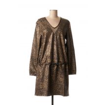 HBT - Robe mi-longue marron en polyamide pour femme - Taille 40 - Modz