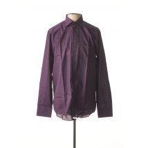 SEIDEN STICKER - Chemise manches longues violet en coton pour homme - Taille S - Modz