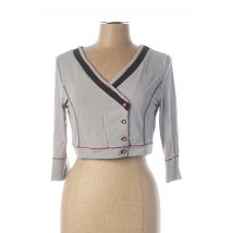 VIRGINIE & MOI - Gilet manches longues gris en polyester pour femme - Taille 42 - Modz