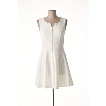 COULEURS DU TEMPS - Robe courte blanc en polyester pour femme - Taille 36 - Modz