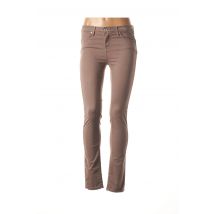 DENIM STUDIO - Pantalon slim marron en coton pour femme - Taille W26 - Modz