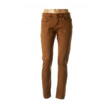 I.CODE (By IKKS) - Pantalon slim marron en coton pour femme - Taille 36 - Modz