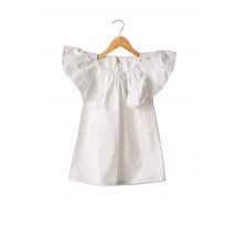 RORA - Robe mi-longue blanc en coton pour fille - Taille 8 A - Modz