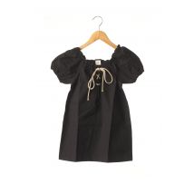 RORA - Robe mi-longue noir en coton pour fille - Taille 8 A - Modz