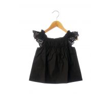 RORA - Top noir en coton pour fille - Taille 5 A - Modz