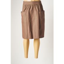 CLAUDIE PIERLOT - Jupe mi-longue marron en coton pour femme - Taille 38 - Modz