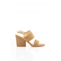 ANAKI - Sandales/Nu pieds beige en cuir pour femme - Taille 37 - Modz
