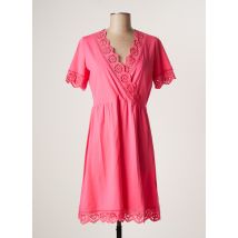 LEO & UGO - Robe mi-longue rose en coton pour femme - Taille 40 - Modz