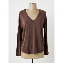 MAJESTIC FILATURES - T-shirt marron en cuppro pour femme - Taille 40 - Modz