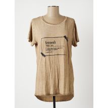 NÜ - T-shirt beige en viscose pour femme - Taille 46 - Modz