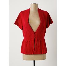 JENSEN - Gilet manches courtes rouge en coton pour femme - Taille 42 - Modz